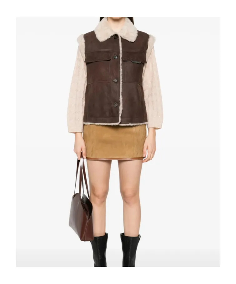 Buttoned Shearling Waistcoat