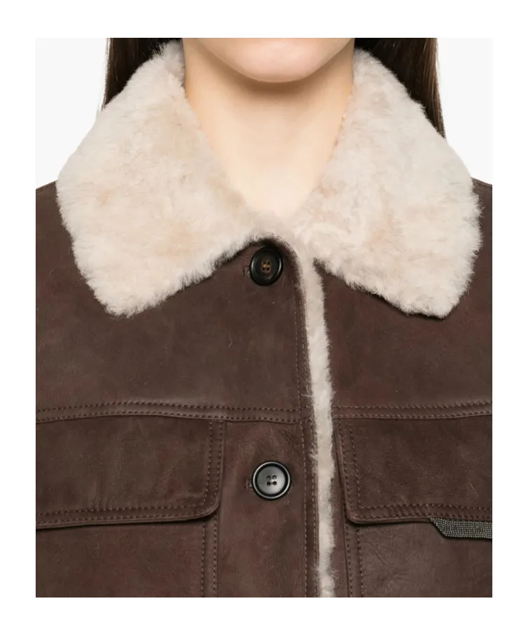 Buttoned Shearling Waistcoat
