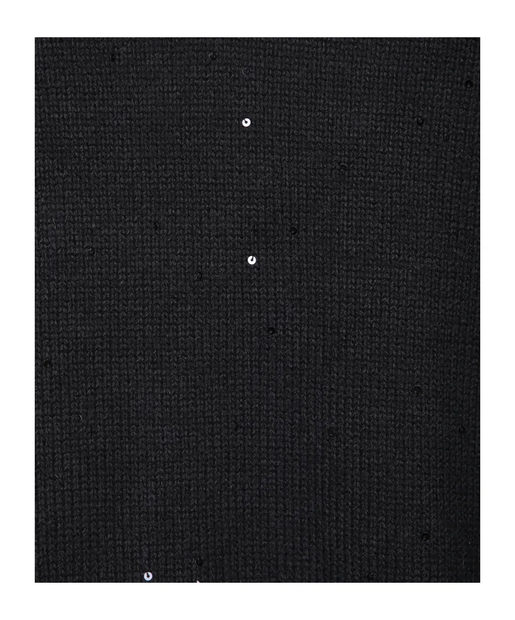 V-Neck Sequin Embellished Knitted Jumper