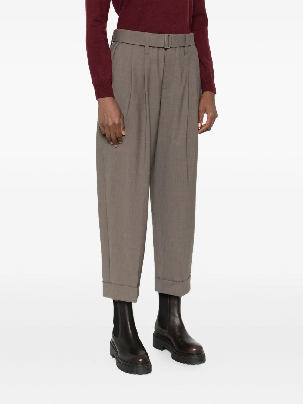Belted Pleated Trousers