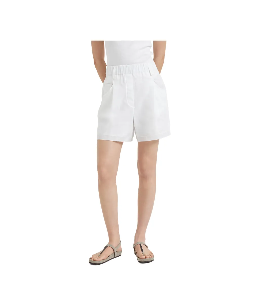 Pressed-Crease Cotton Shorts