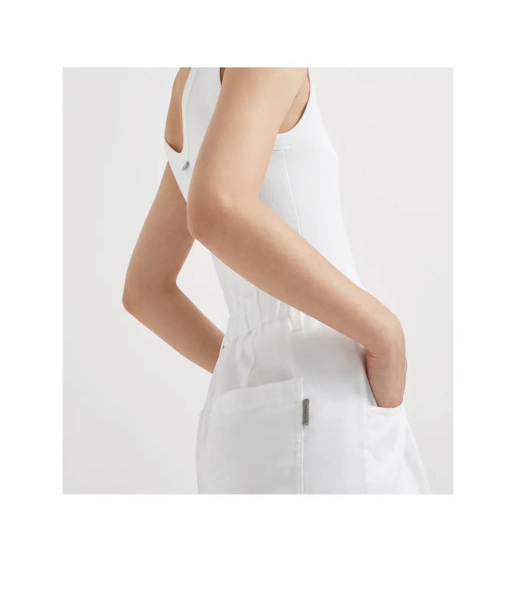 Pressed-Crease Cotton Shorts