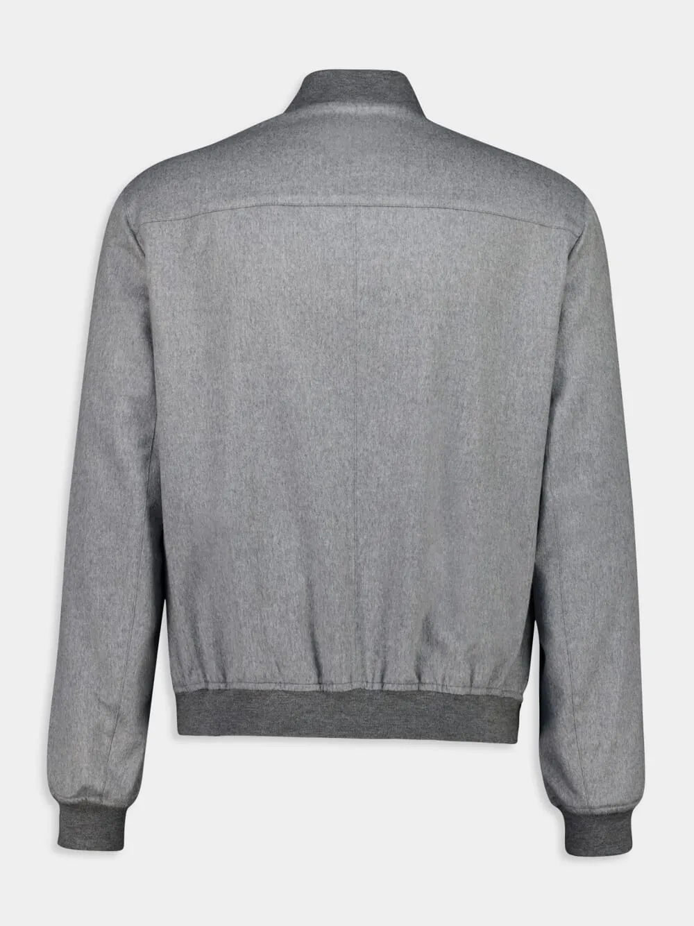Zip-Up Long-Sleeved Bomber Jacket