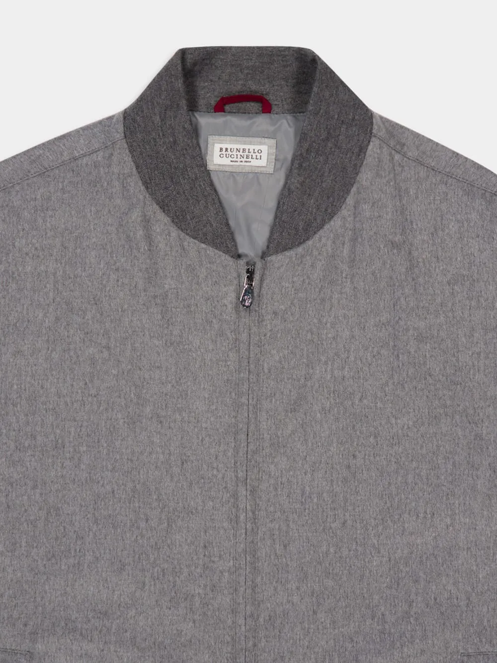Zip-Up Long-Sleeved Bomber Jacket