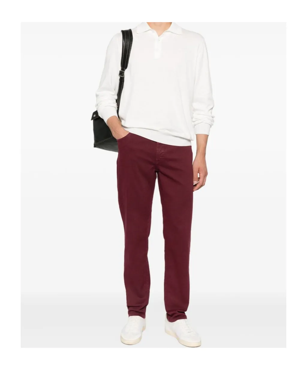 Embroidered-Logo Jeans