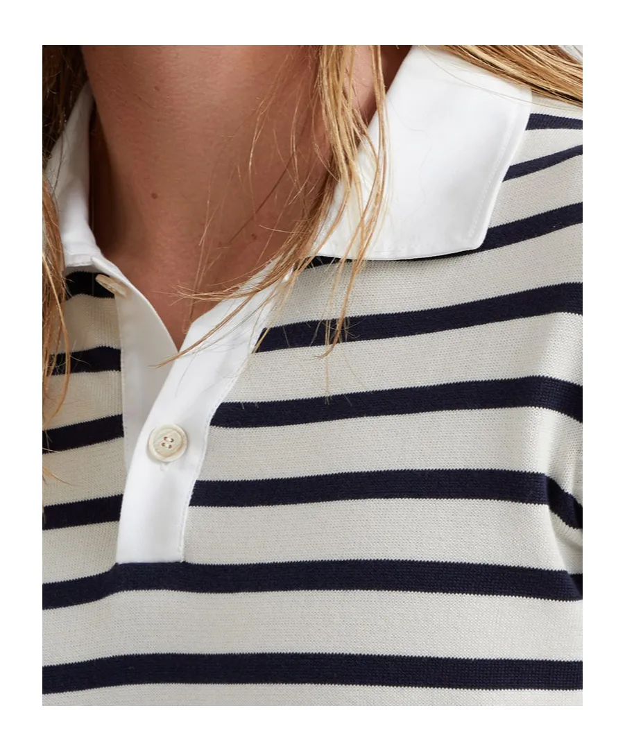 Striped Knit Polo Shirt