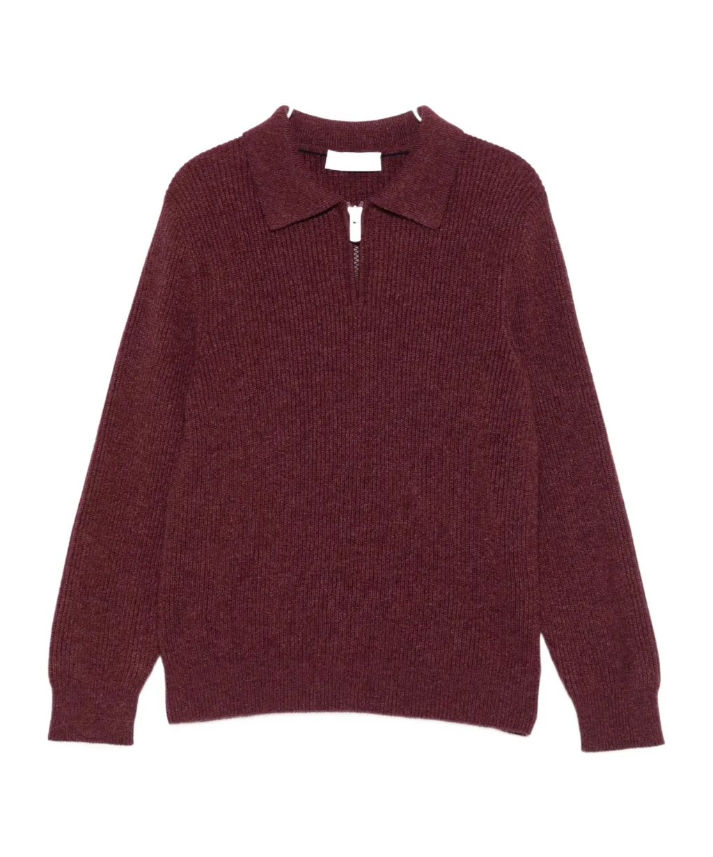 Ribbed Zip-Neck Jumper