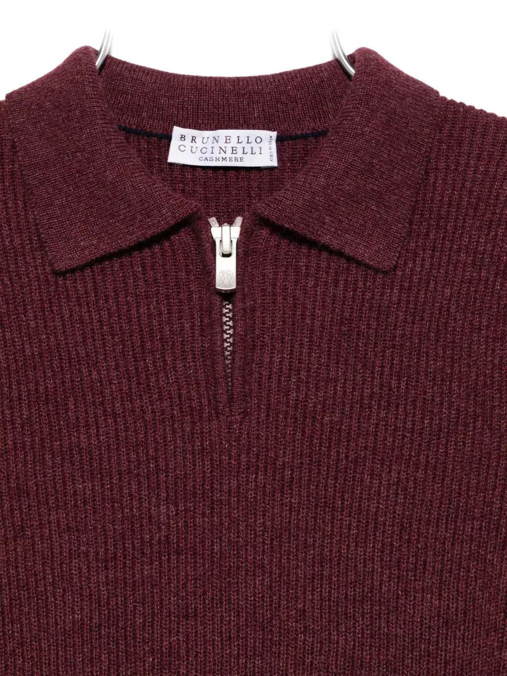 Ribbed Zip-Neck Jumper