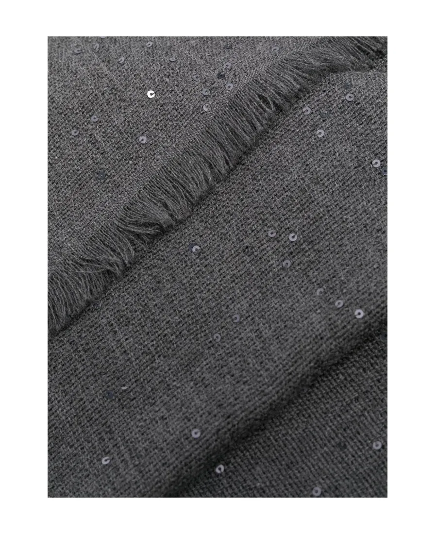 Sequin-Embellished Frayed Scarf