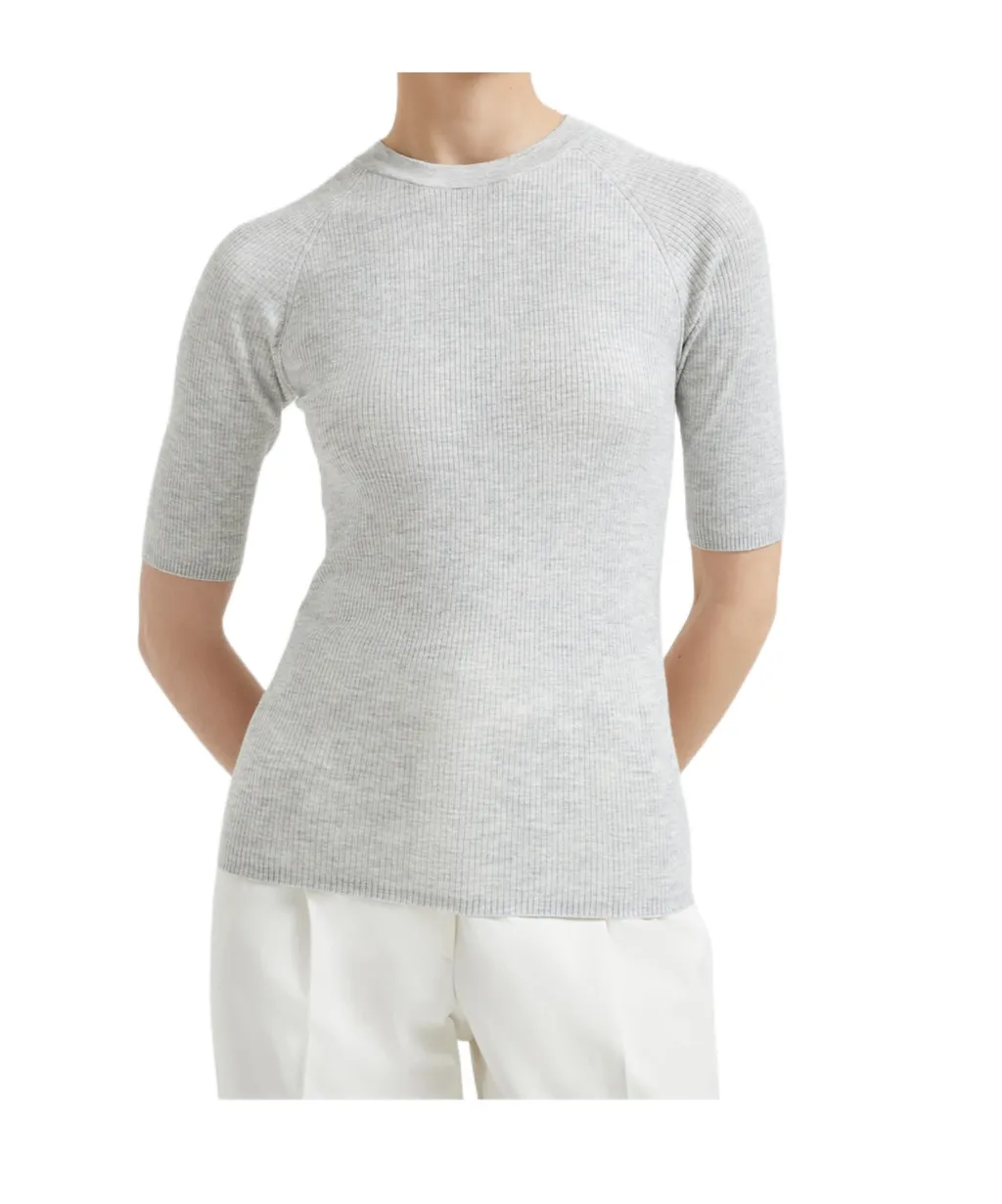 Crew Neck Short Sleeve Sweater