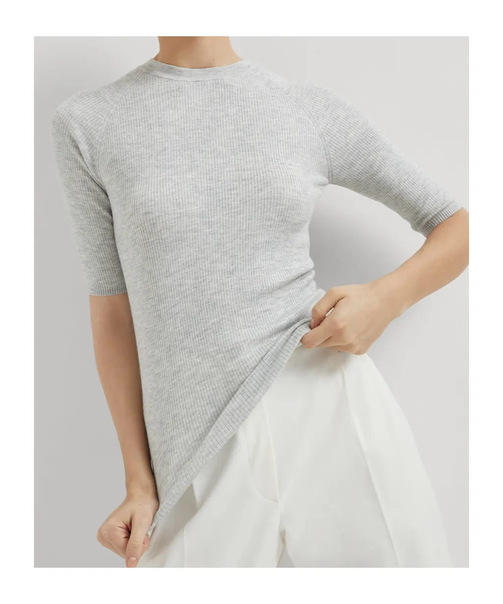 Crew Neck Short Sleeve Sweater