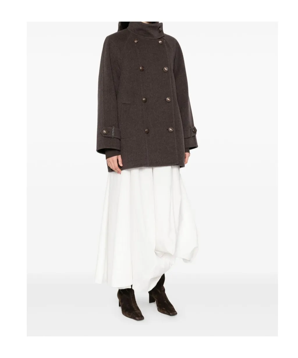 Double-Breasted Buttoned Coat