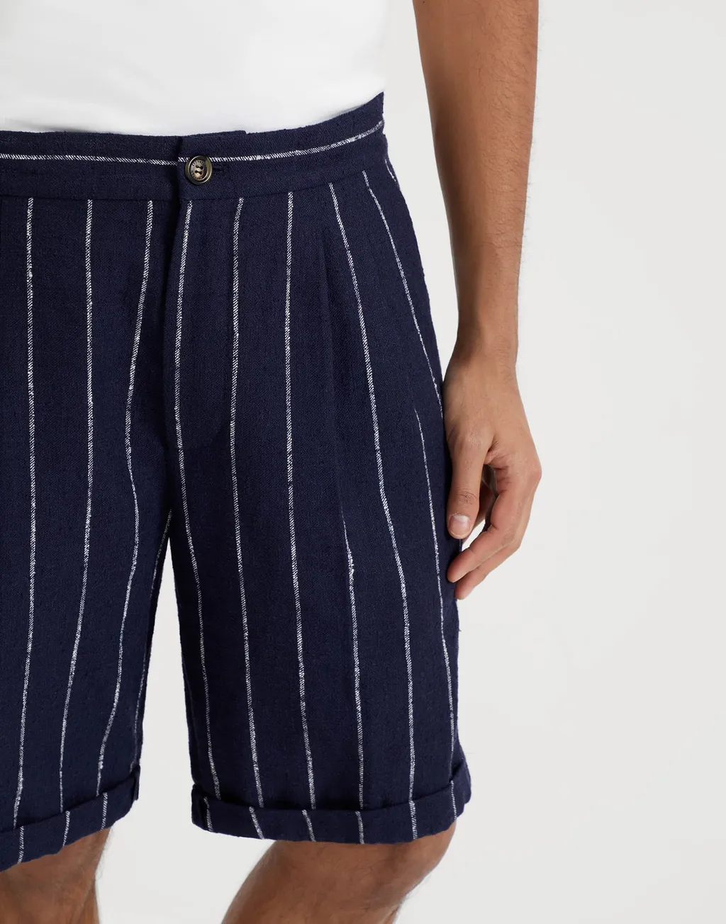 Pinstriped Bermuda Shorts