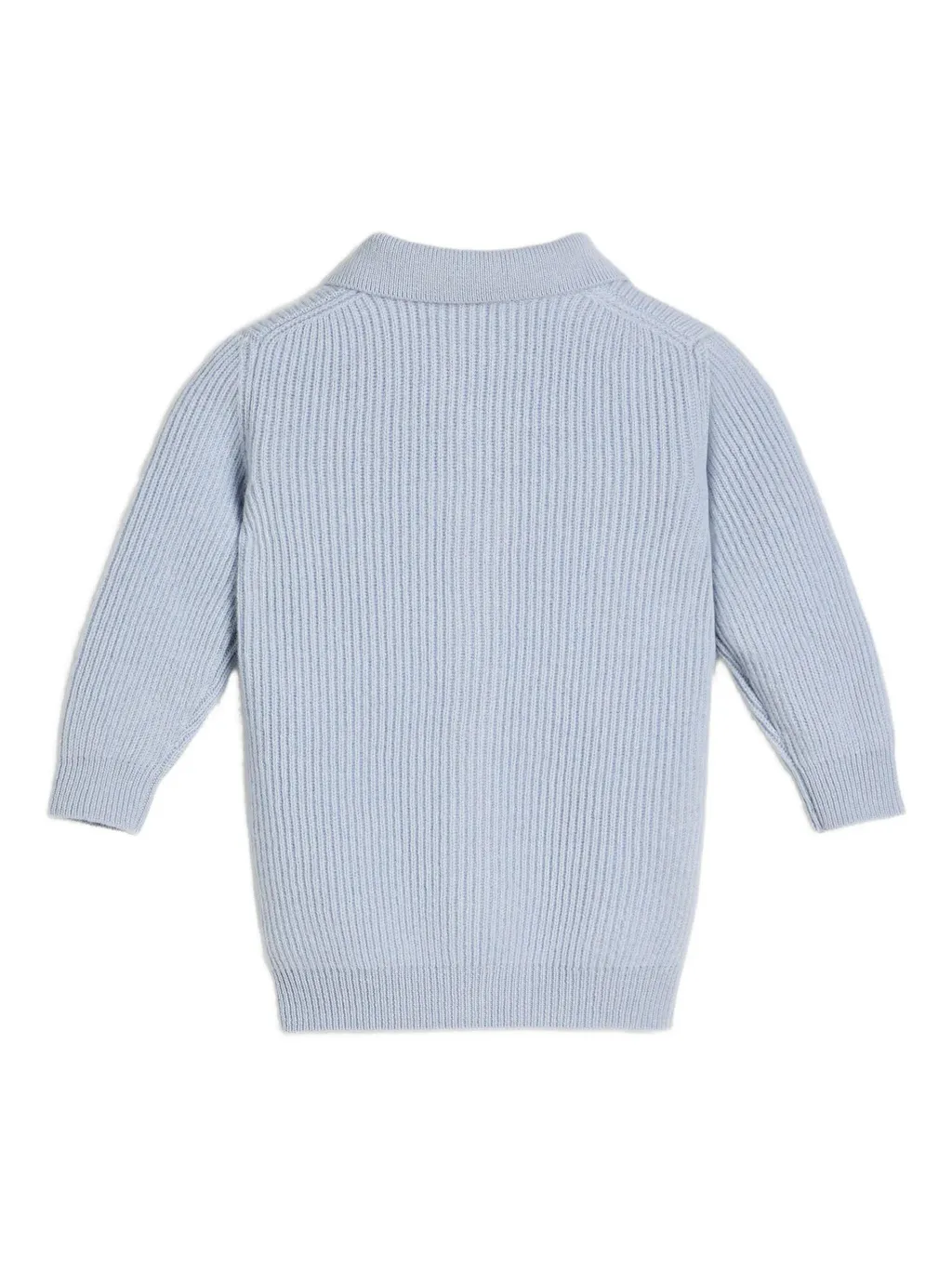 Ribbed Polo-Neck Cardigan
