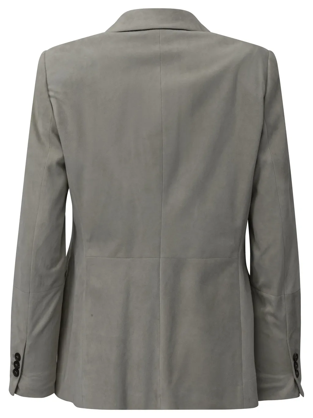 Single-Breasted Suede Leather Blazer