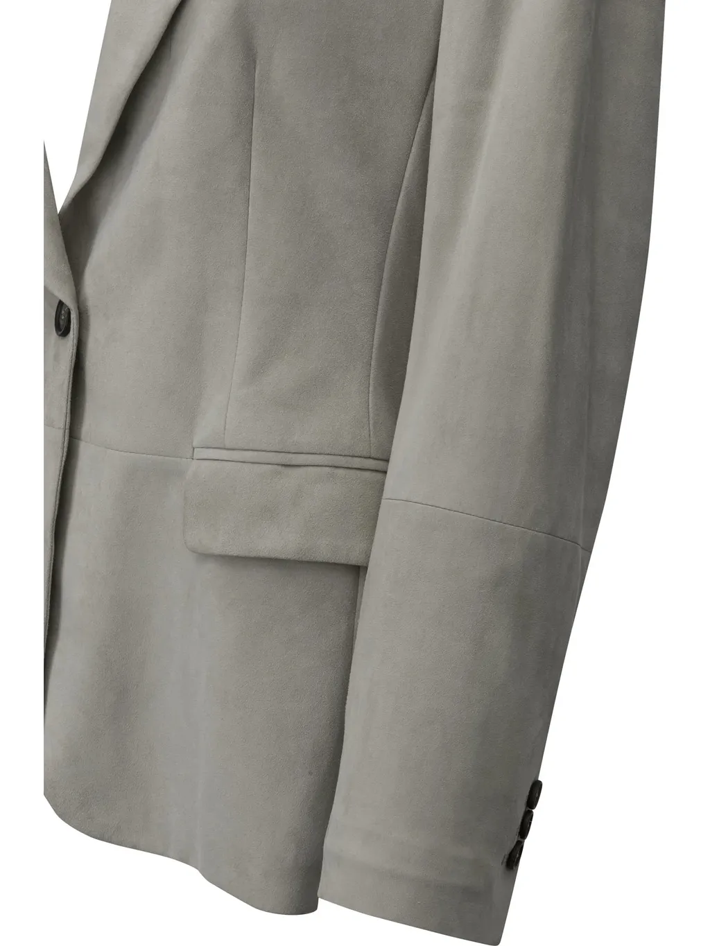 Single-Breasted Suede Leather Blazer