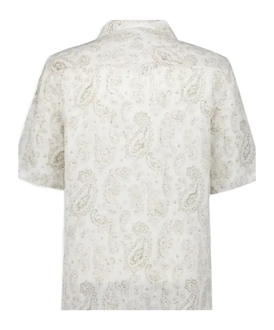 Paisley-Print Linen Shirt