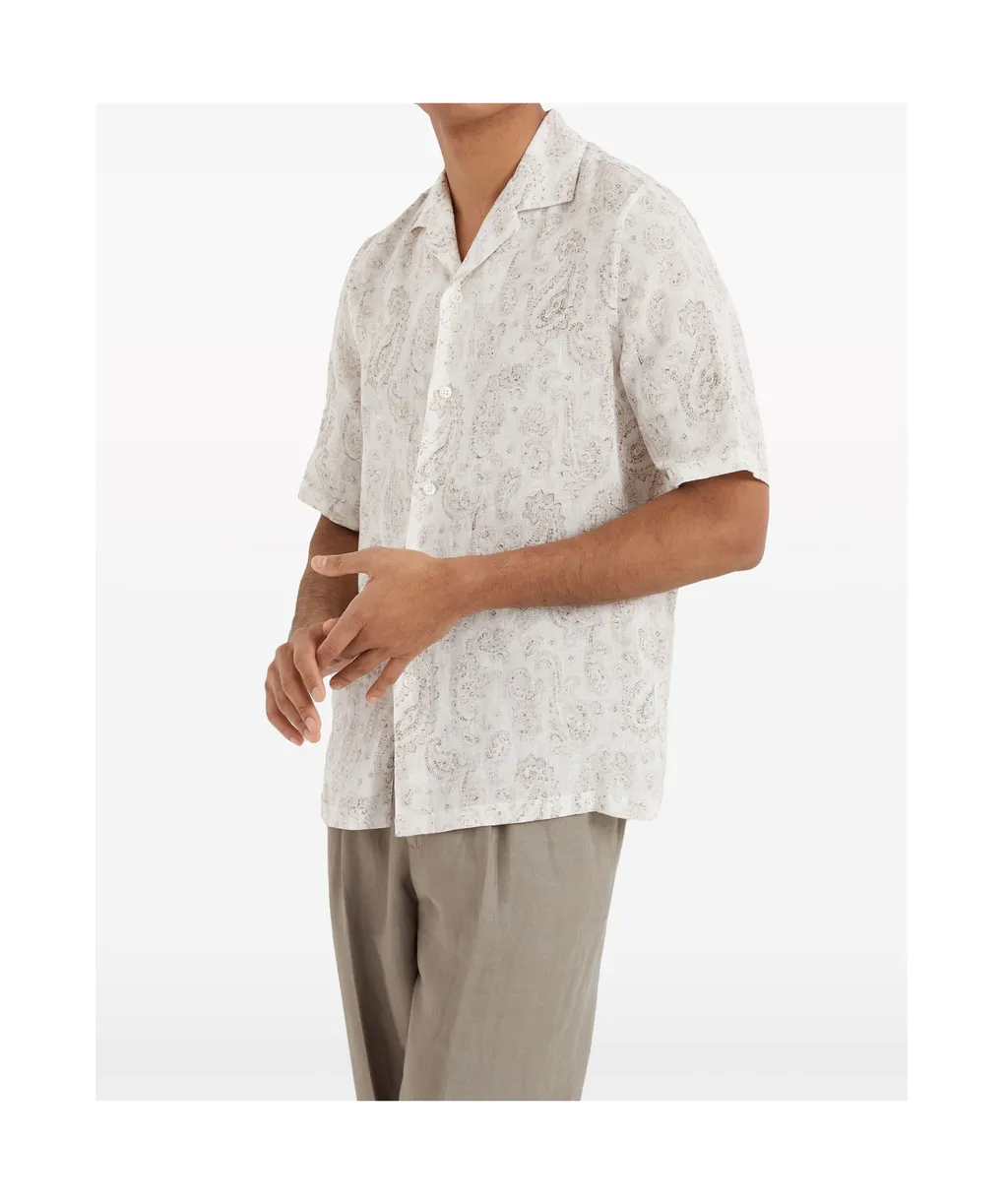Paisley-Print Linen Shirt