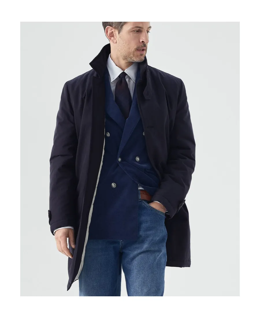 Single-Breasted Cotton-Blend Coat