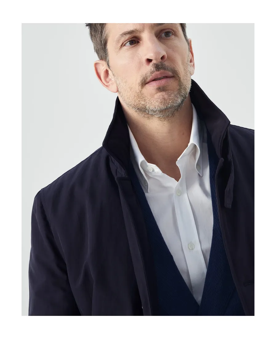 Single-Breasted Cotton-Blend Coat