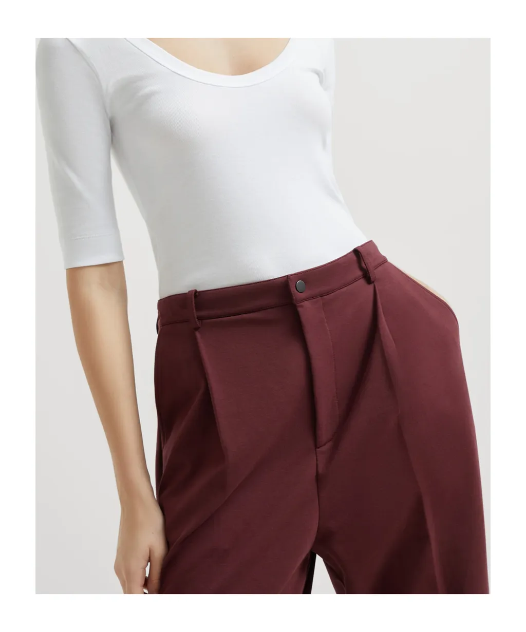 Pleat Cropped Pants