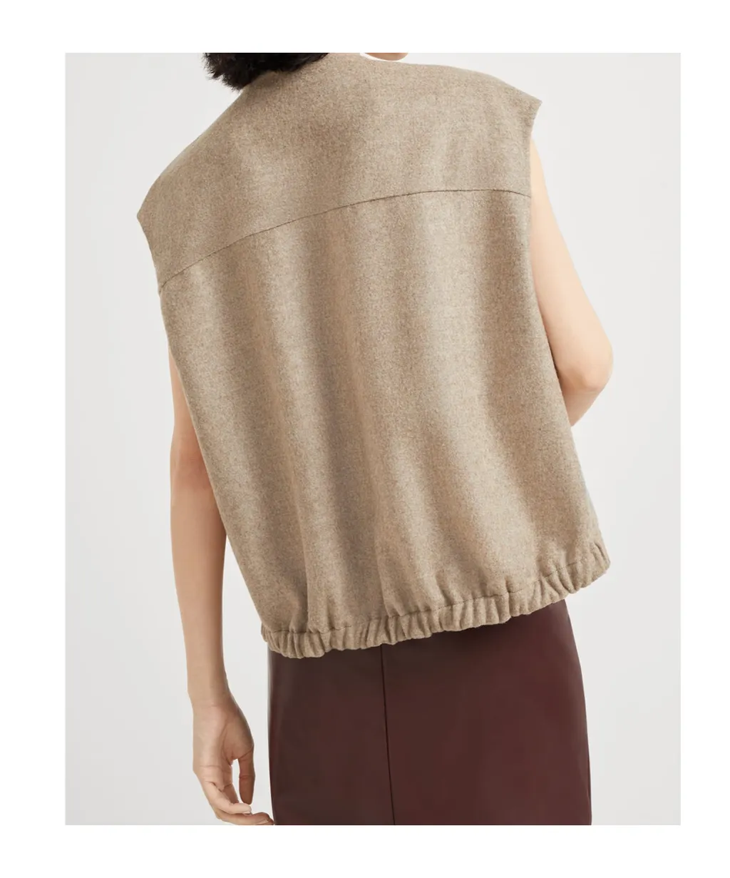 Shiny Zipped Pull Vest