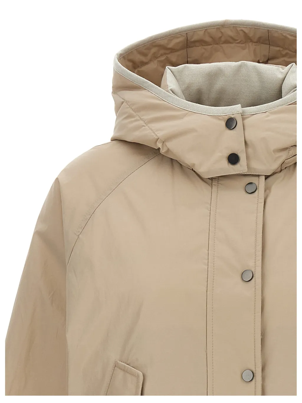 Buttoned Cropped Down Jacket