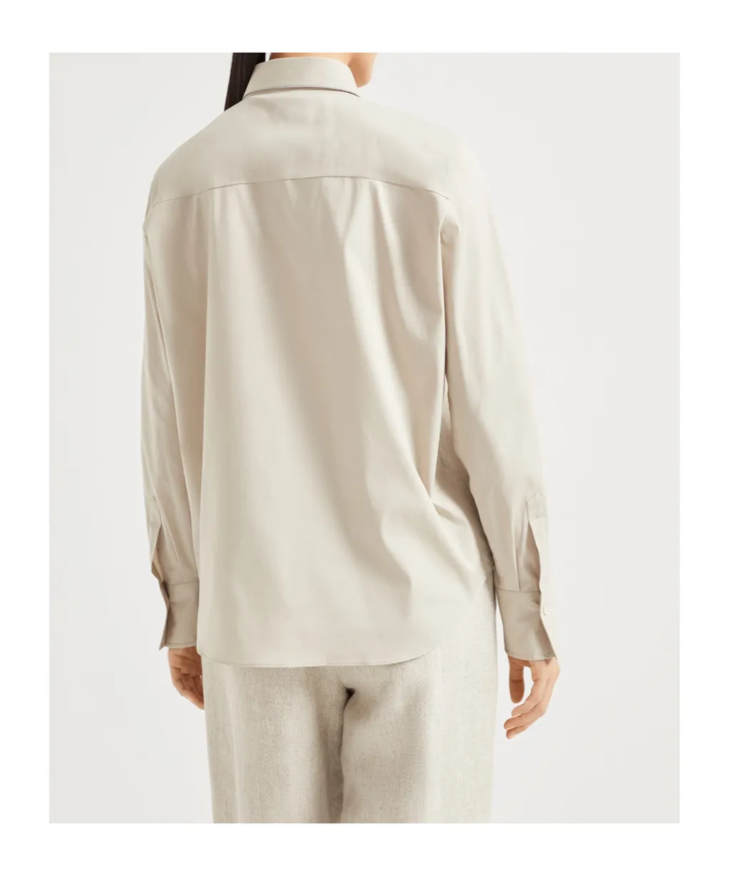 Monili Chain Detailed Long-Sleeved Shirt