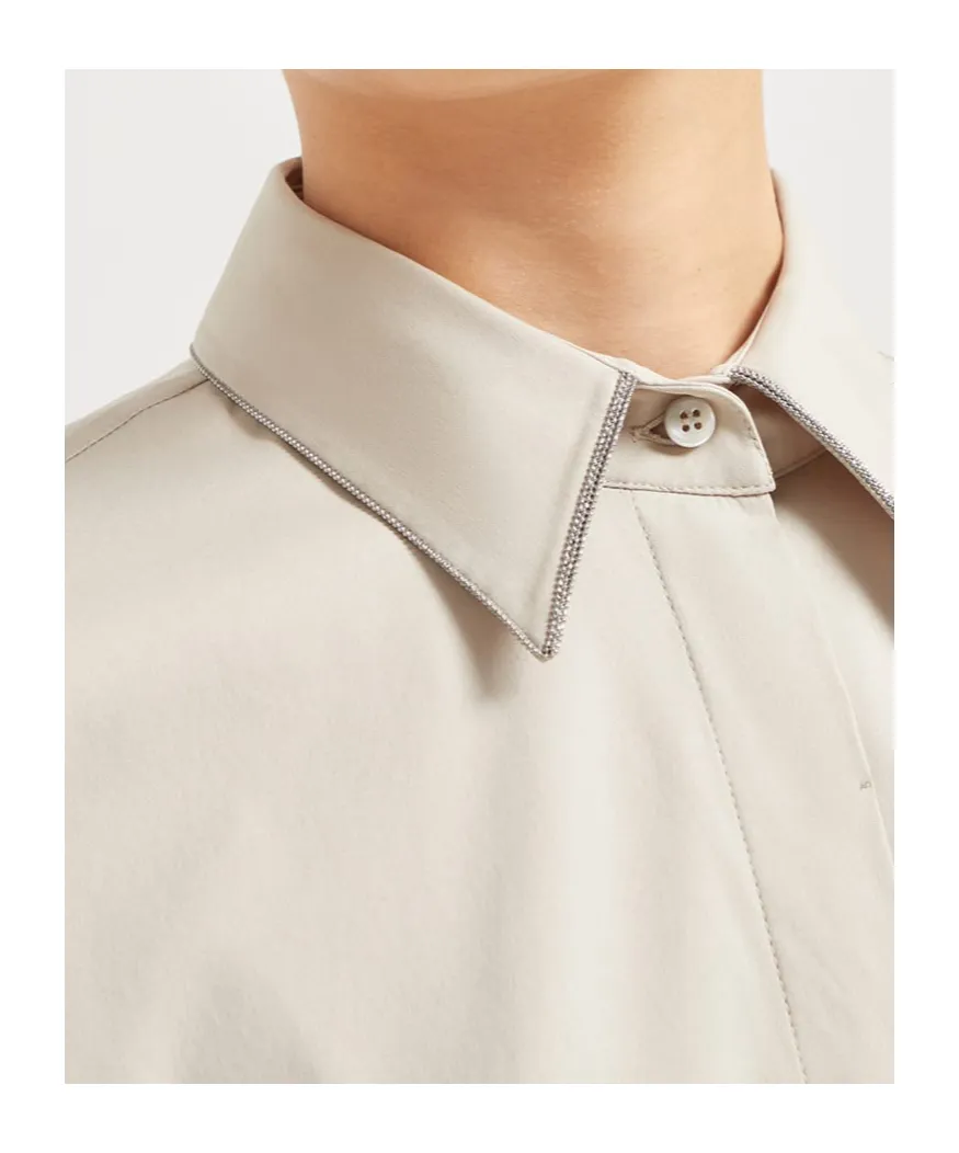 Monili Chain Detailed Long-Sleeved Shirt