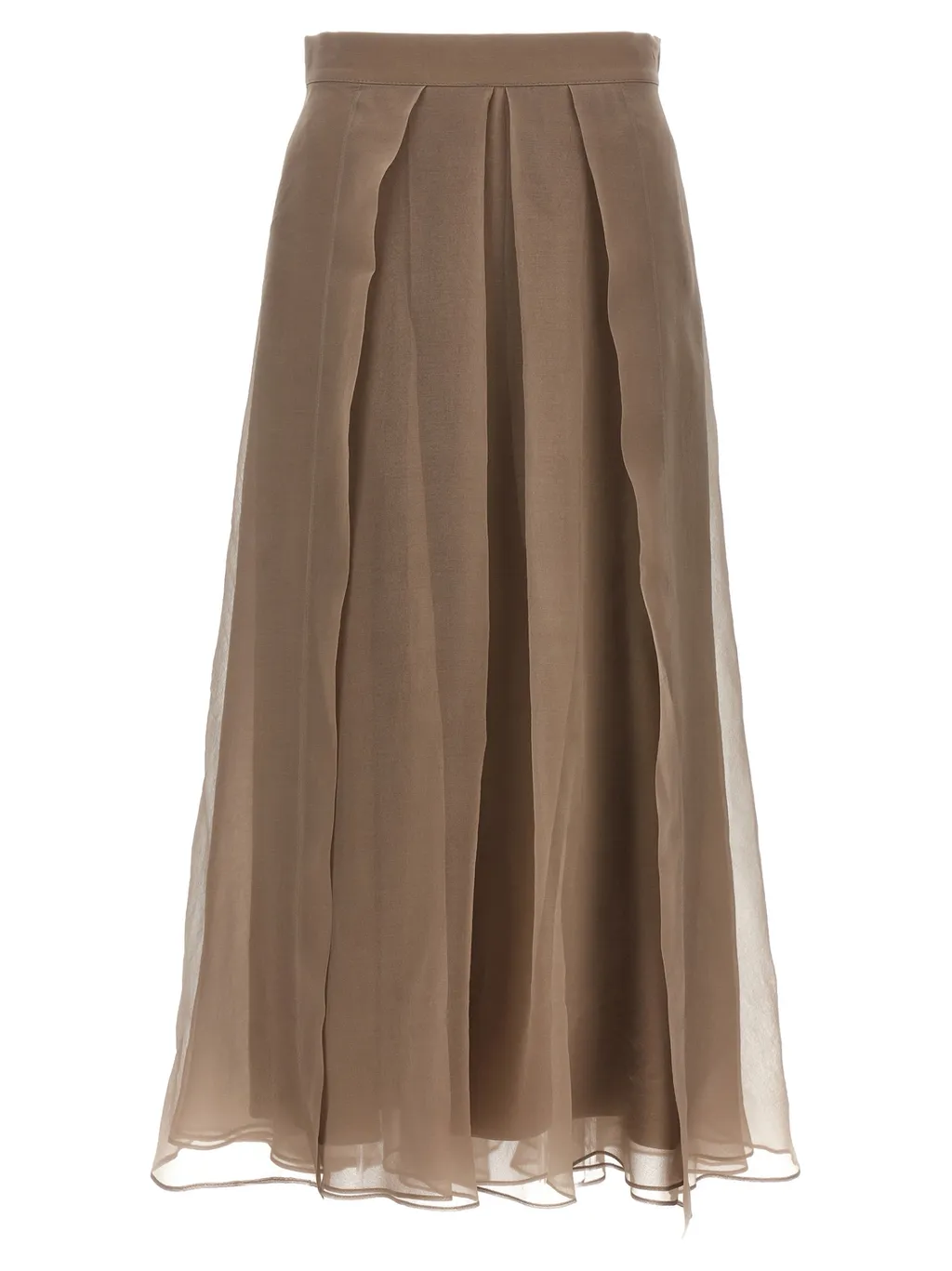 Paneled Circle Midi Skirt