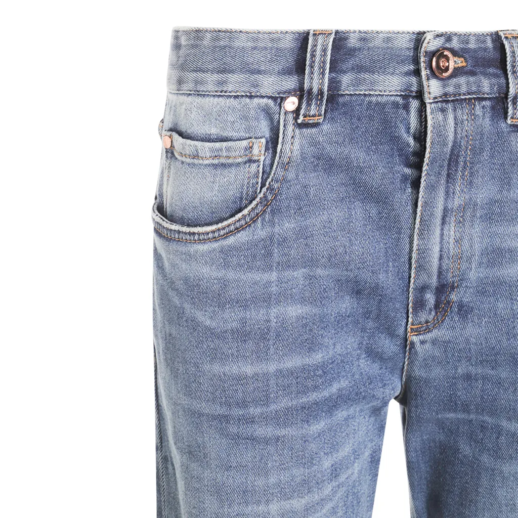 Logo Patch Flared Leg Jeans