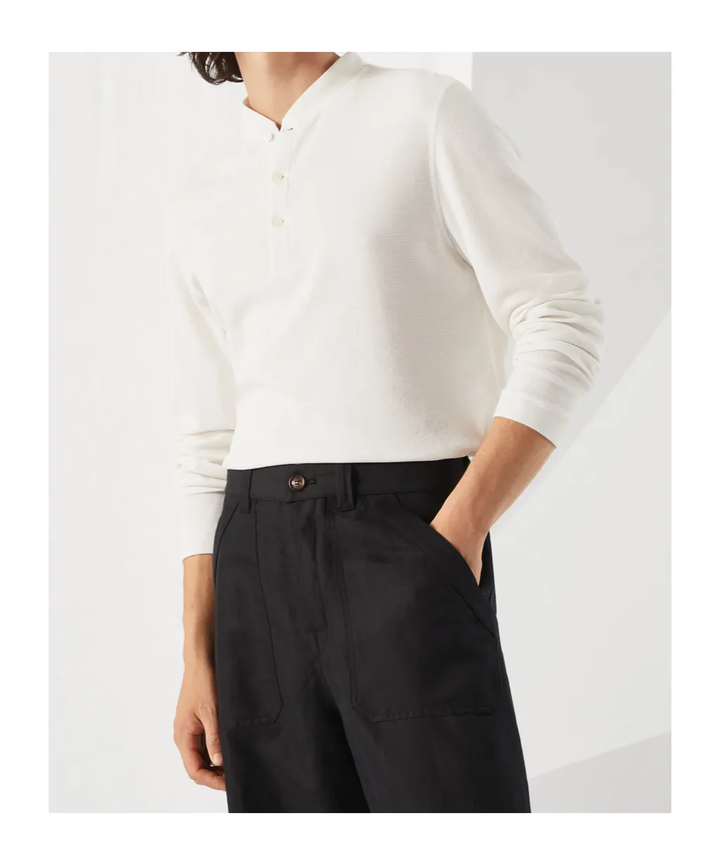 Long-Sleeved Henley T-Shirt