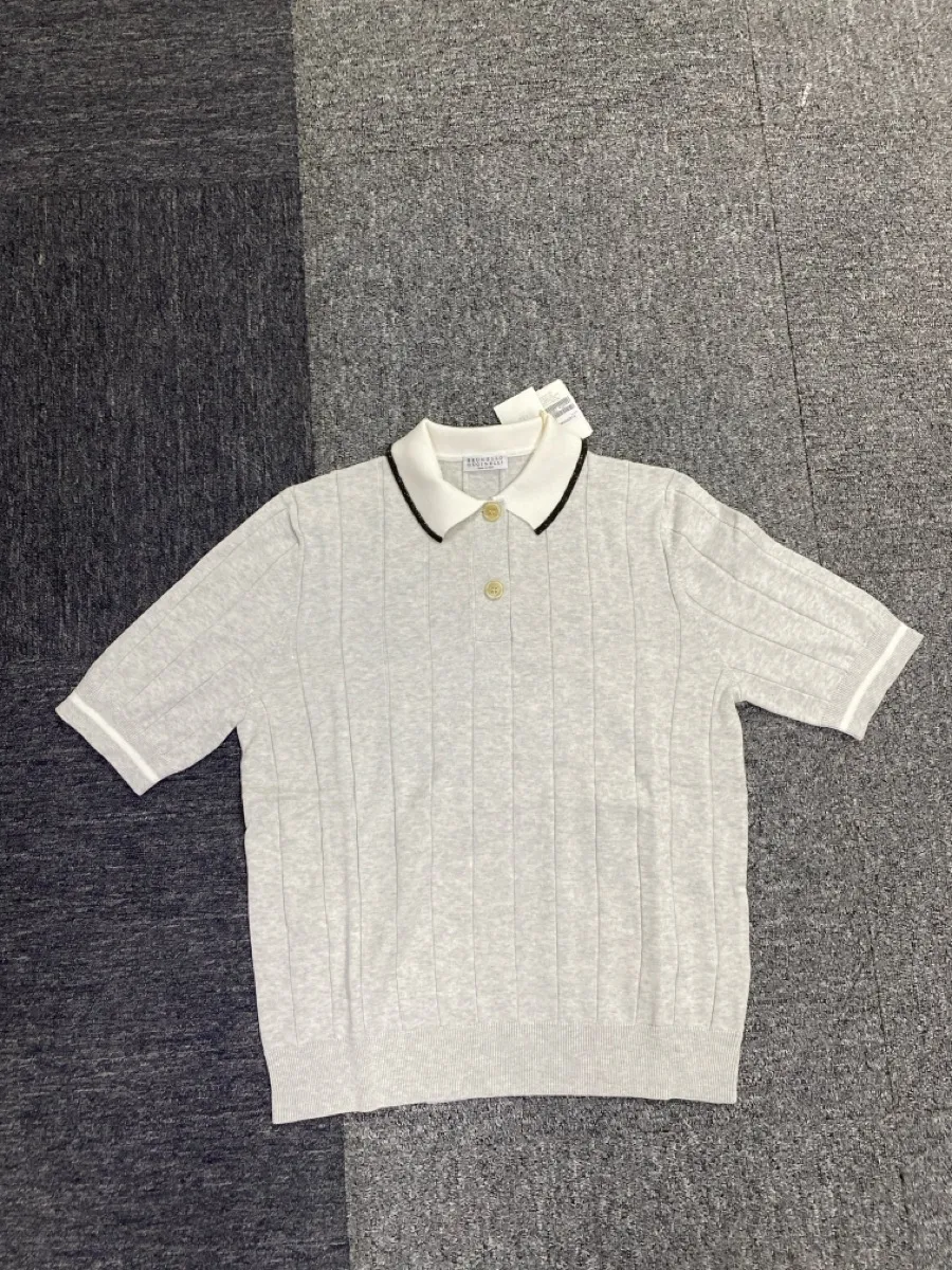 Short-Sleeved Knitted Polo Shirt
