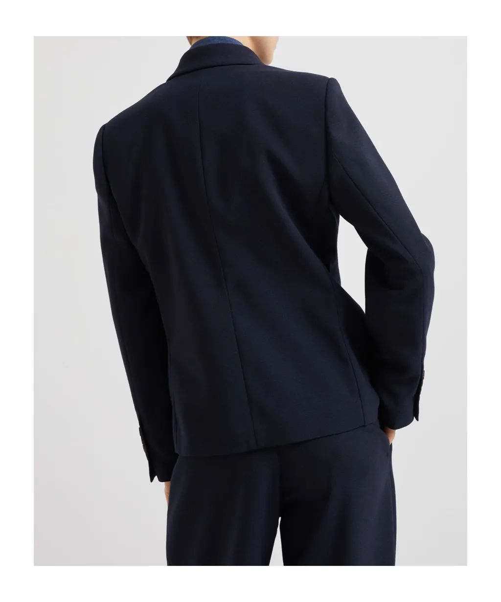 Peak-Lapel Double-Breasted Blazer