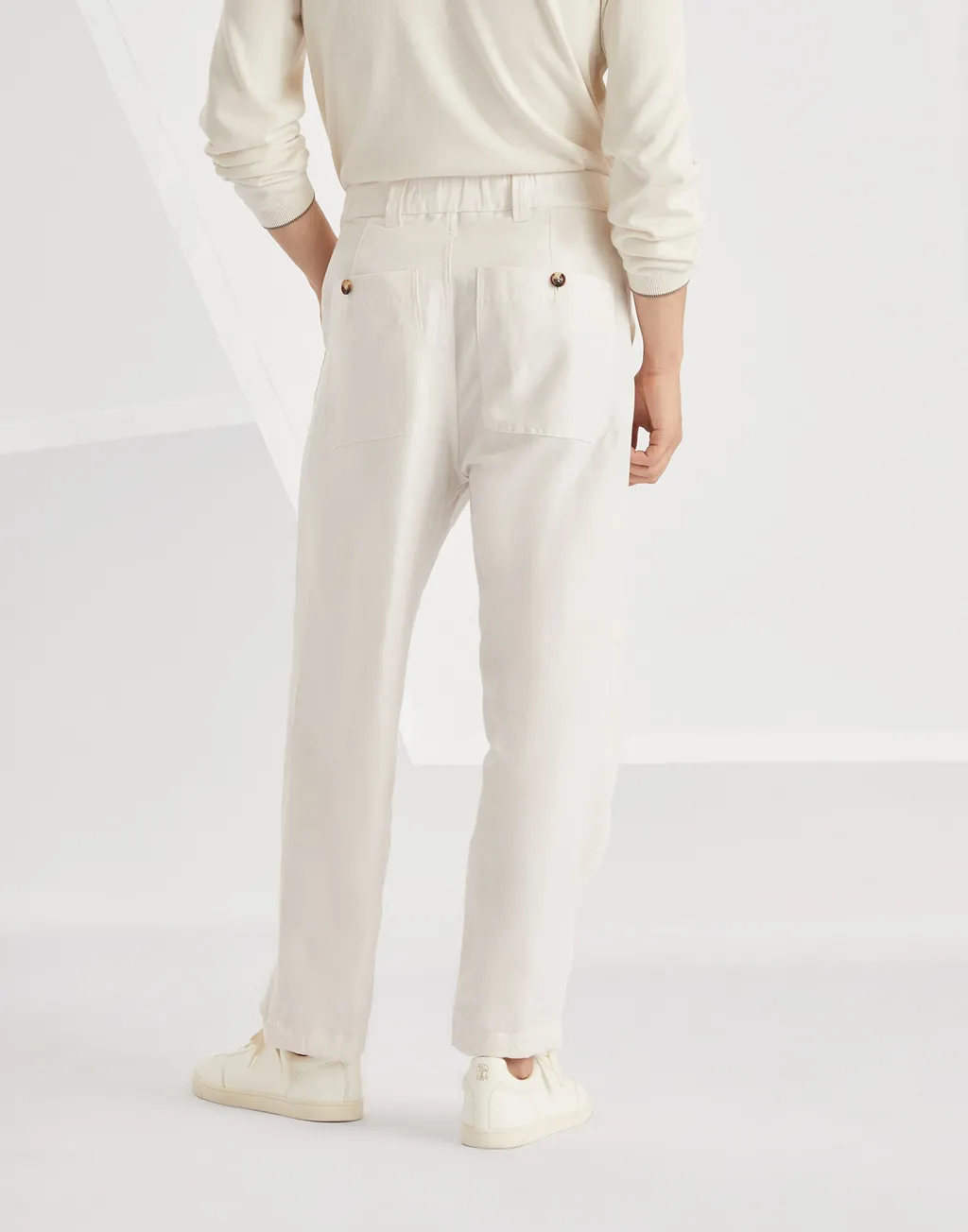 Buttoned Straight Leg Trousers