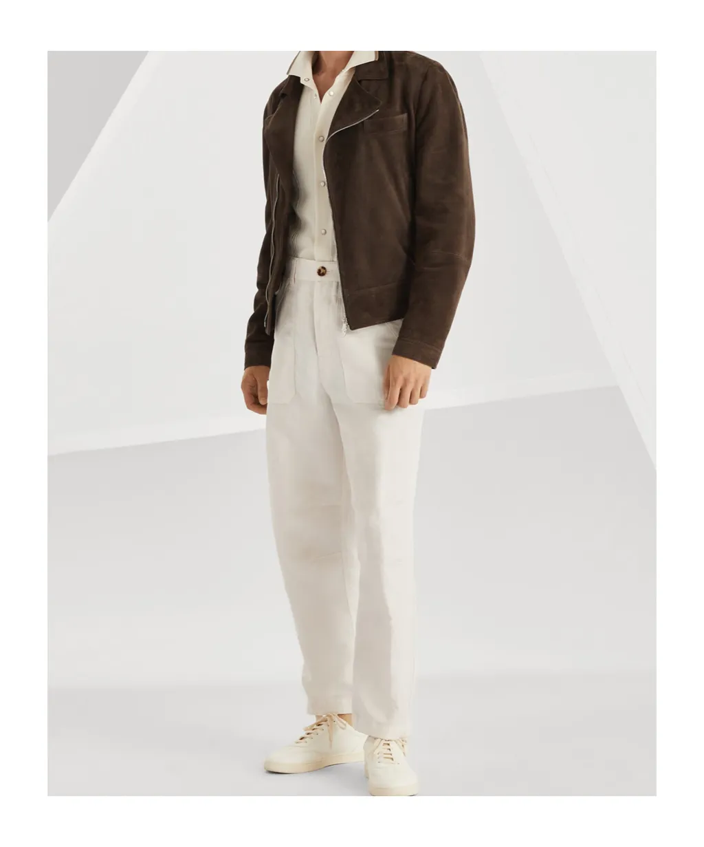 Buttoned Straight Leg Trousers