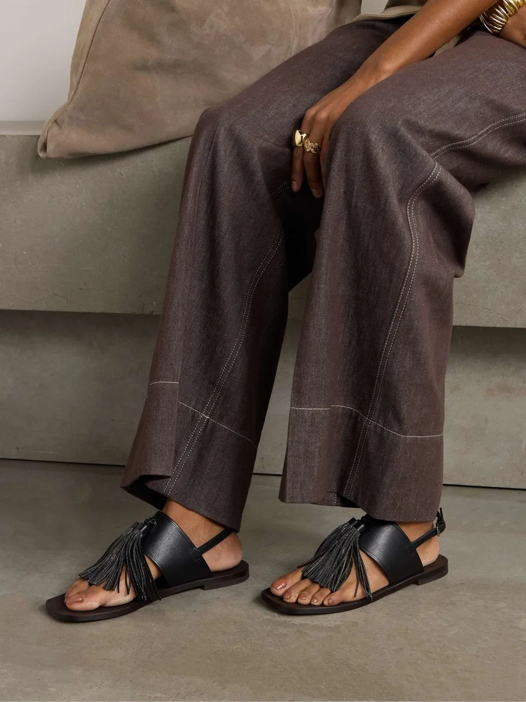 Square Toe Flat Sandals