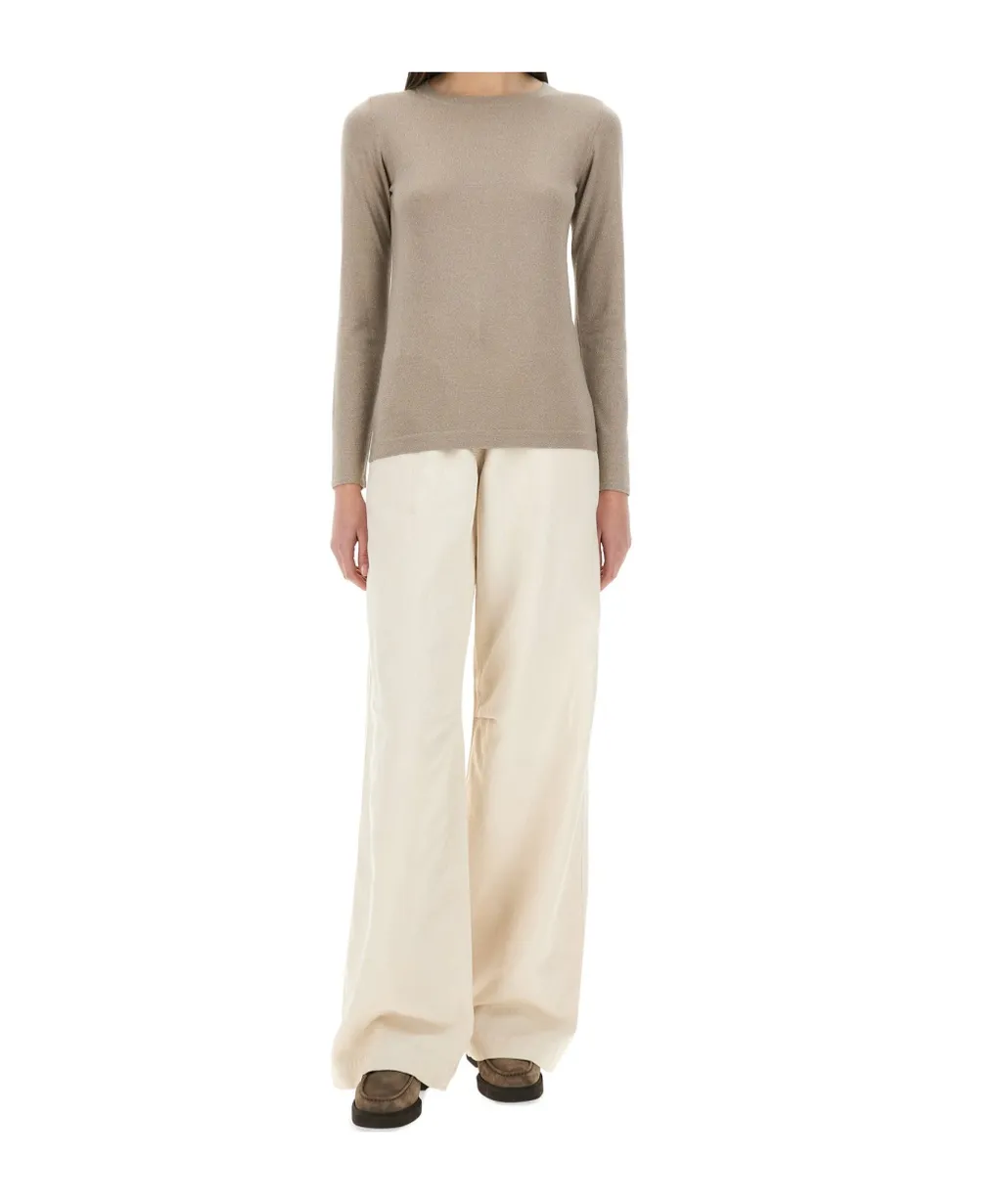 Metallic Long Sleeved Crewneck Sweater