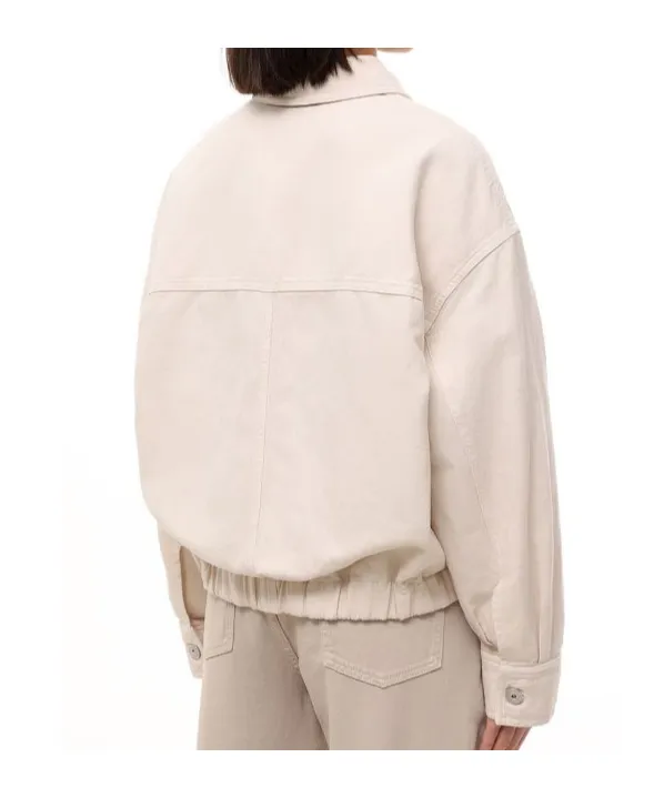 Button-Fastening Drawstring Jacket