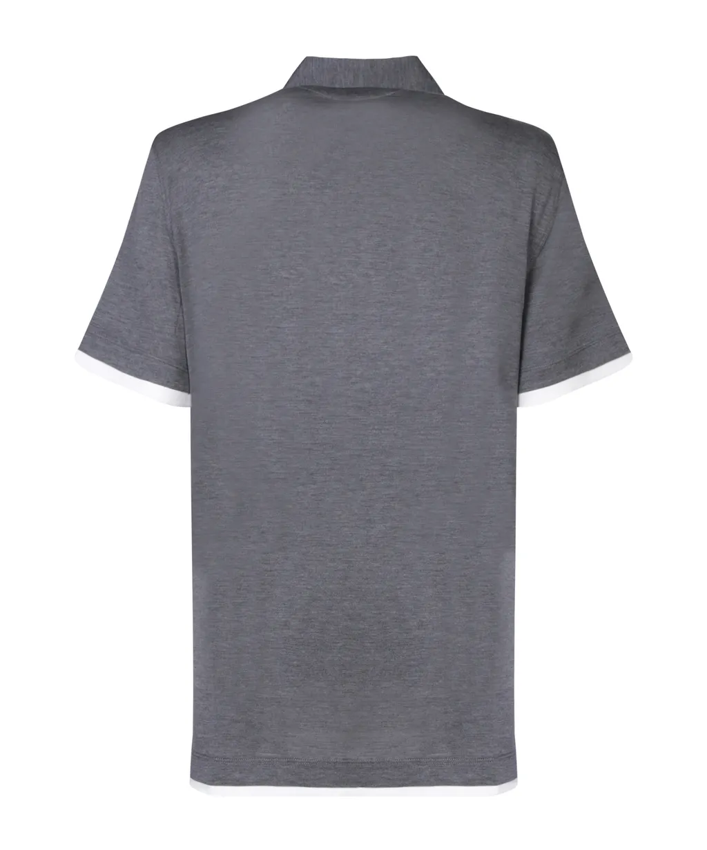 Contrast-Trim Short-Sleeved Polo Shirt