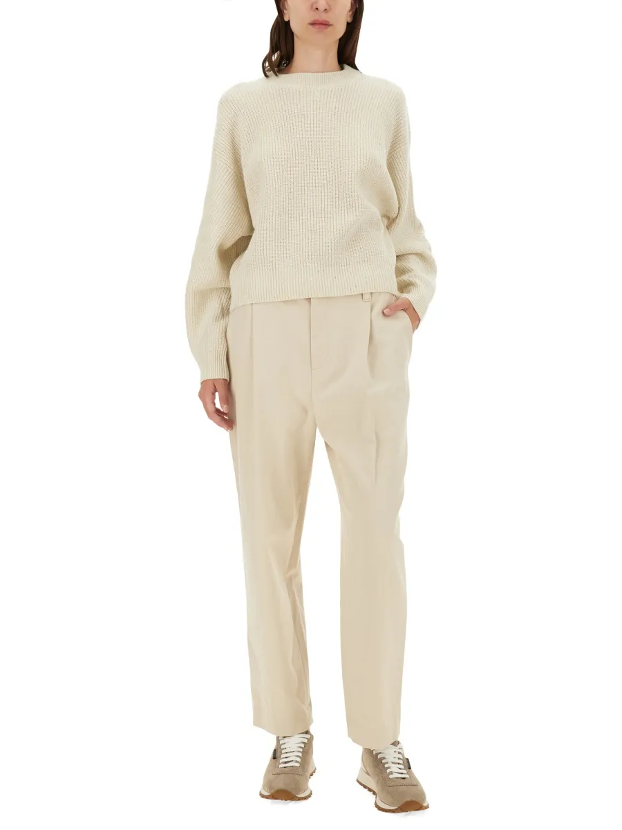 Pleated Straight-Leg Trousers