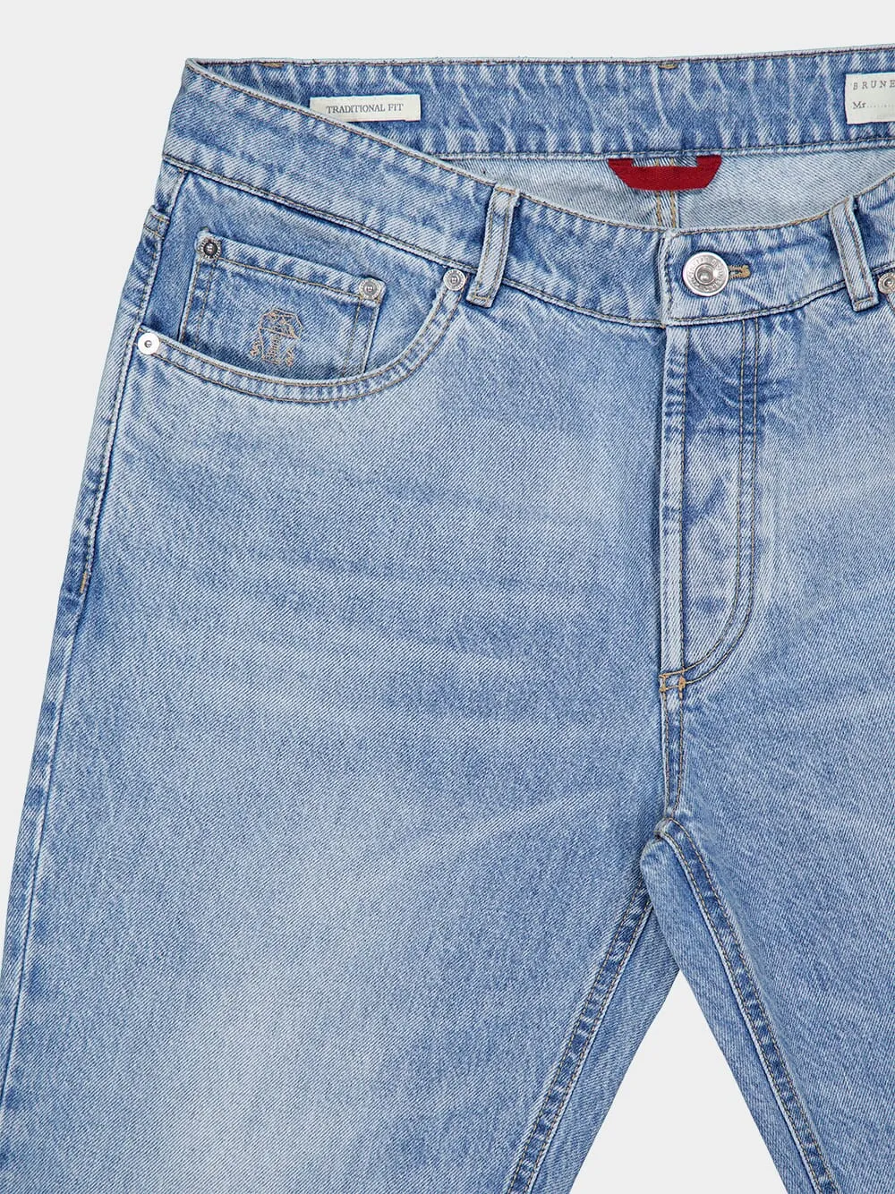 Logo-Stitched Tapered Jeans