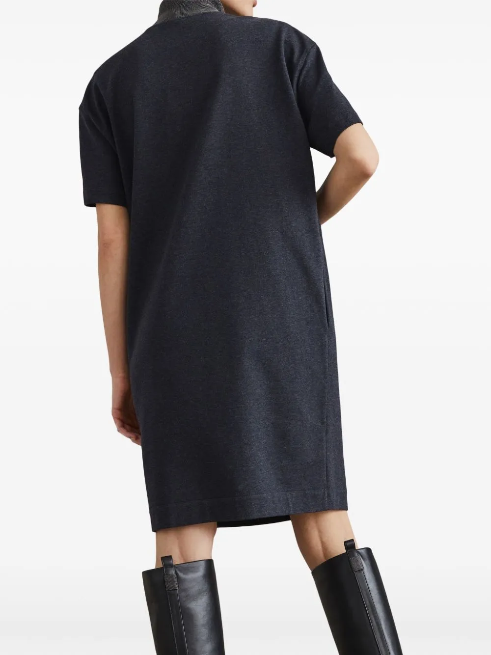 Monili-Detailed High Neck Mini Dress