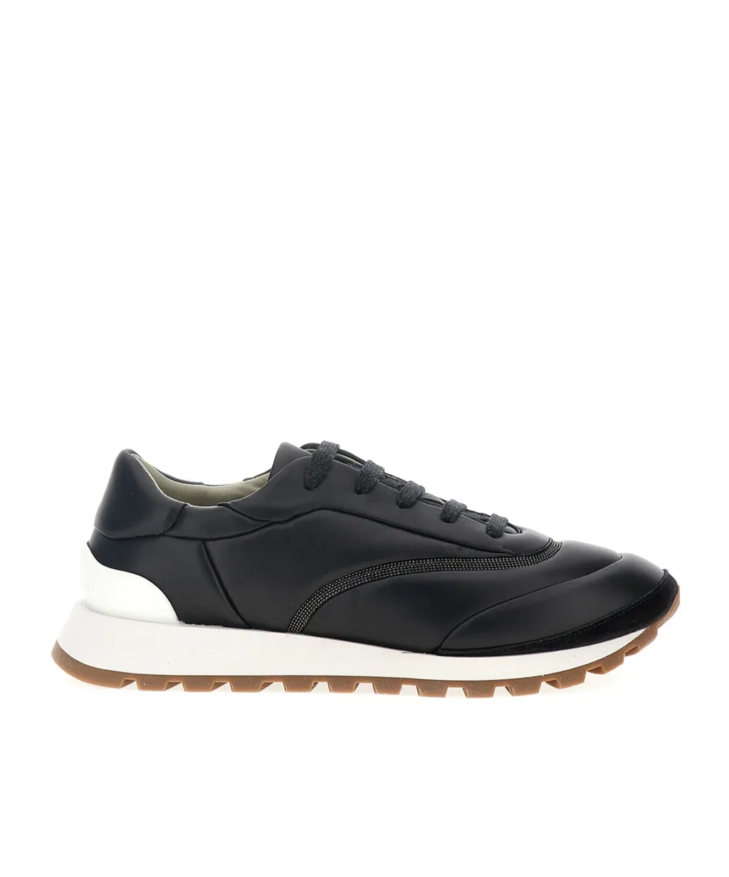 Monili-Chain Lace-Up Sneakers