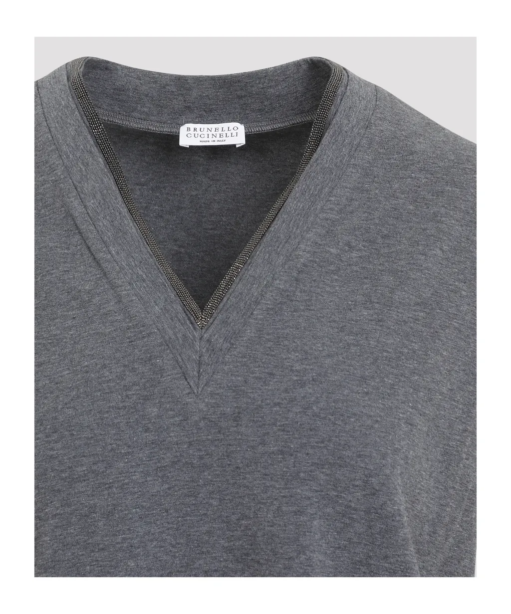 Embellished V-Neck T-Shirt