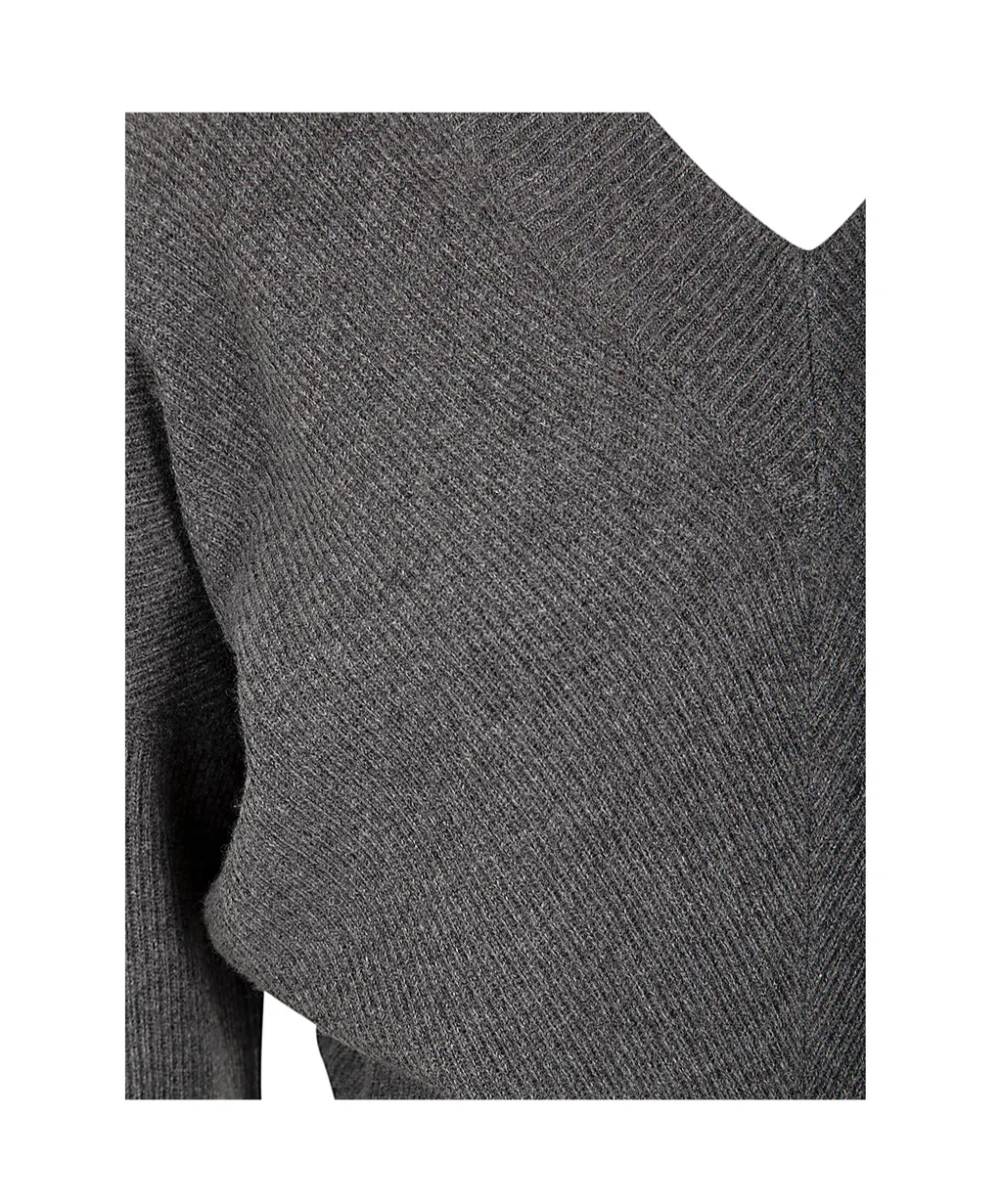 V-Neck Knitted Midi Dress