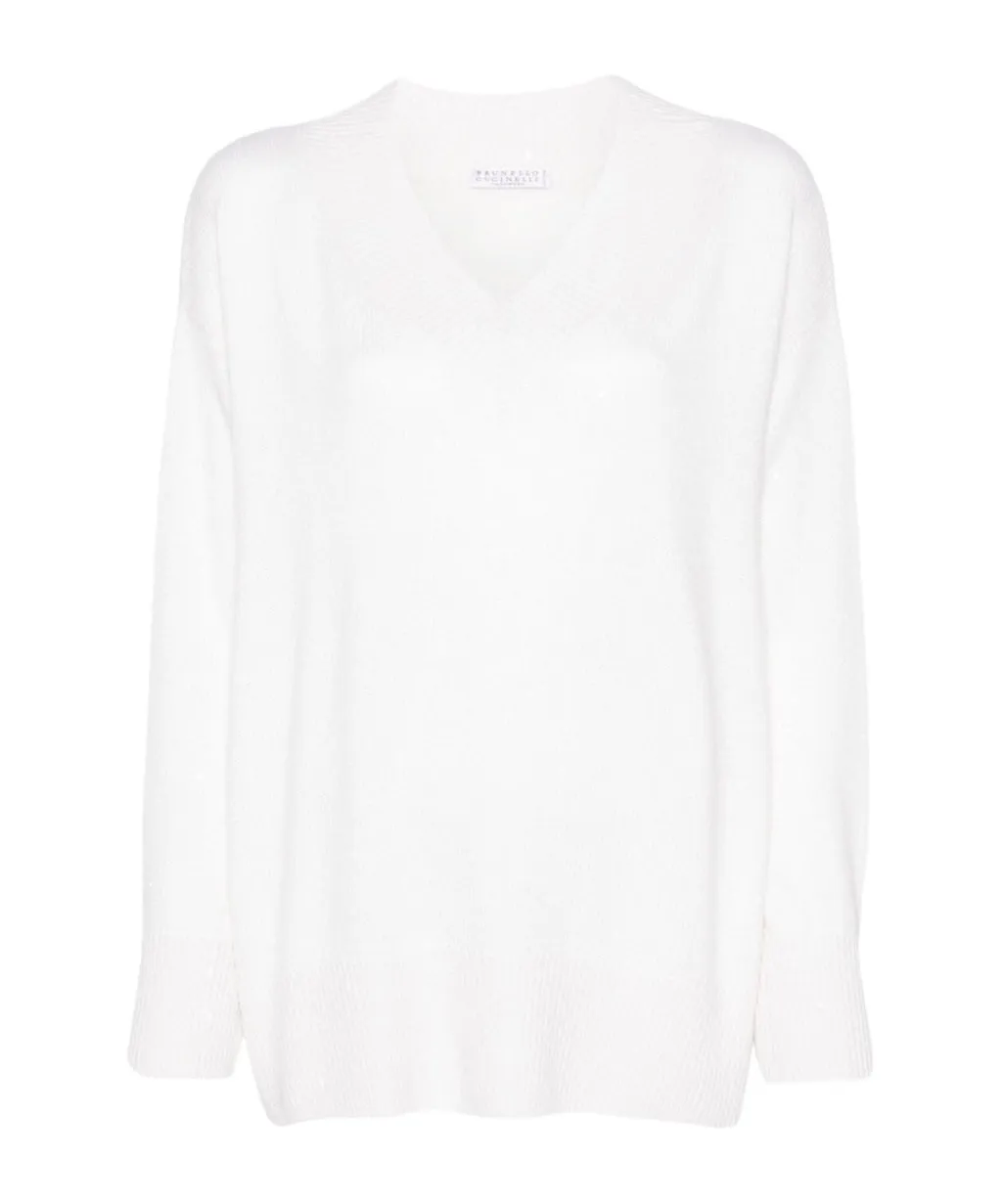 Sequined V-Neck Jumper