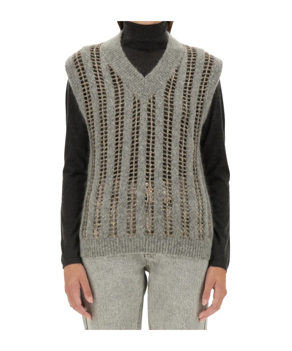 V-Neck Knitted Vest