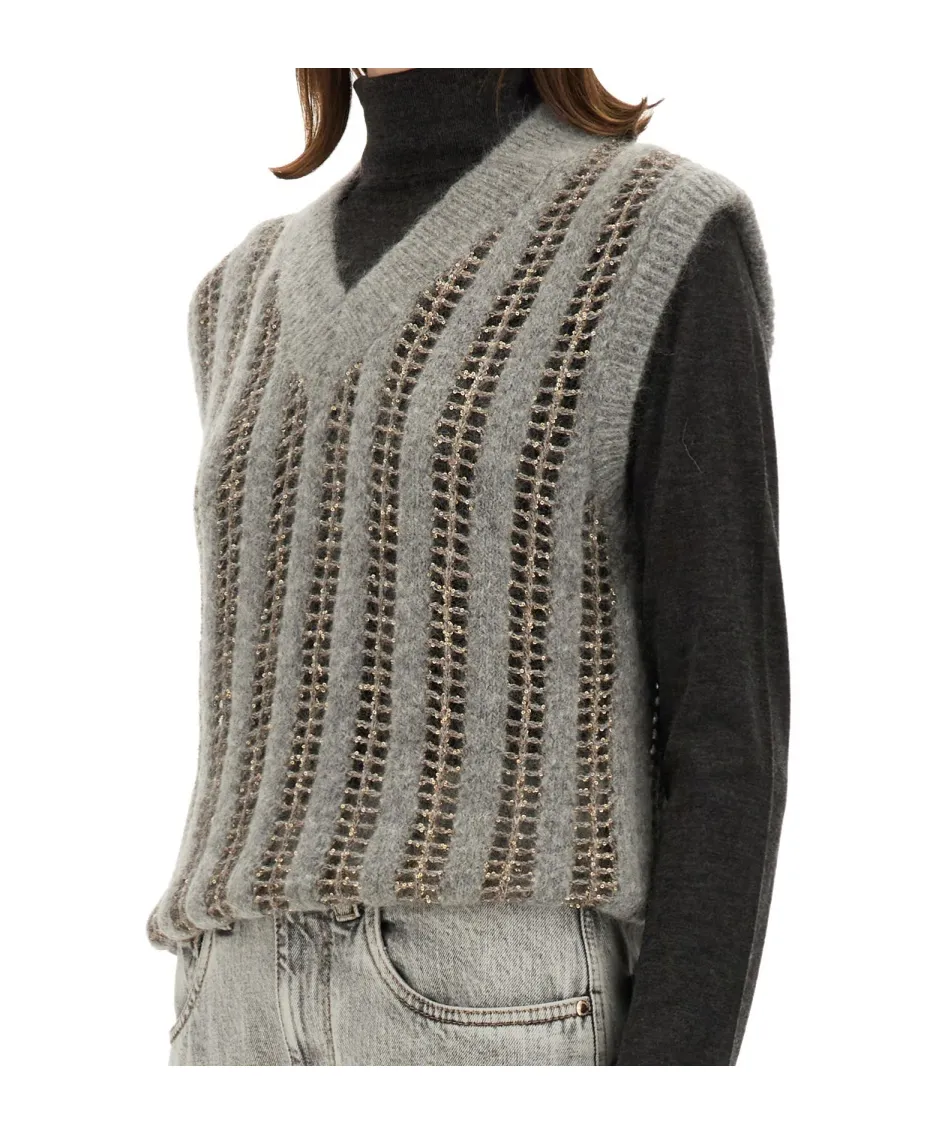 V-Neck Knitted Vest