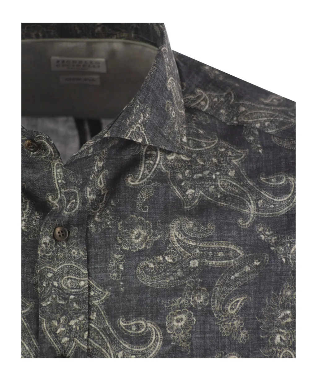 Paisley-Printed Button-Up Shirt